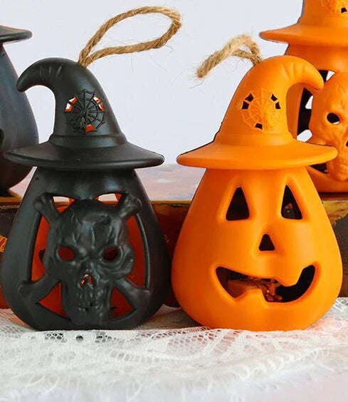 Pumpkin Glow Tragbare Halloween-Kürbislaterne für Kinder | LED-Kerzenlicht | Stimmungsvolle Deko