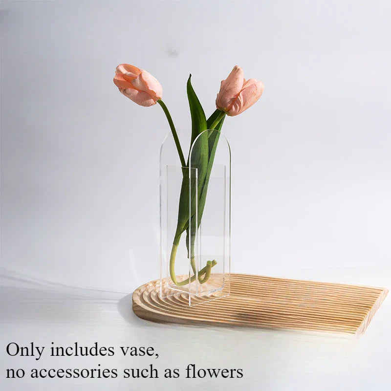 ClearElegance | Acryl Vase Transparent | Minimalistisches Deko-Element | Für Blumen & Hydrokultur
