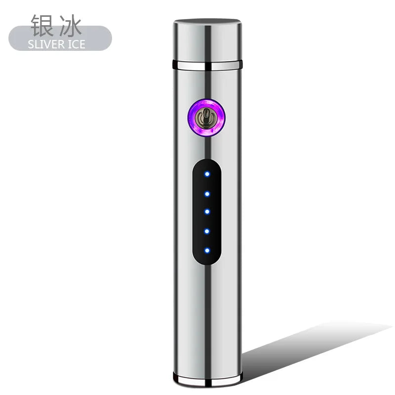 Voltrino Zylinder-USB-Feuerzeug | Doppelte Lichtbogen-Technologie | Wiederaufladbar & Windfest | Edles Metallgehäuse für Herren