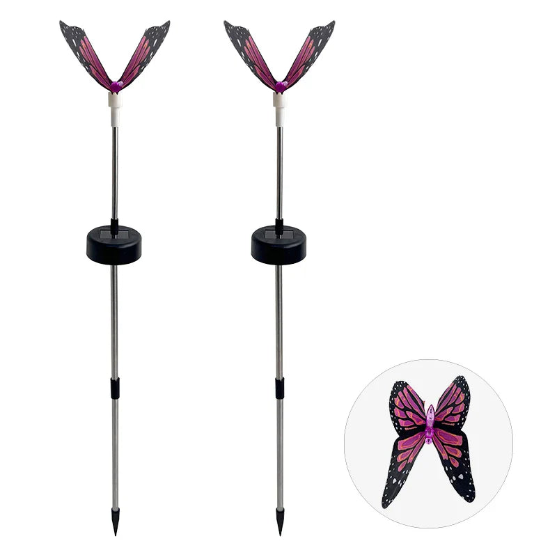 LichtFlügel Solar-Schmetterlingslichter 2er-Set | Bunt & Stimmungsvoll | Für Garten, Balkon, Feste & Hochzeiten