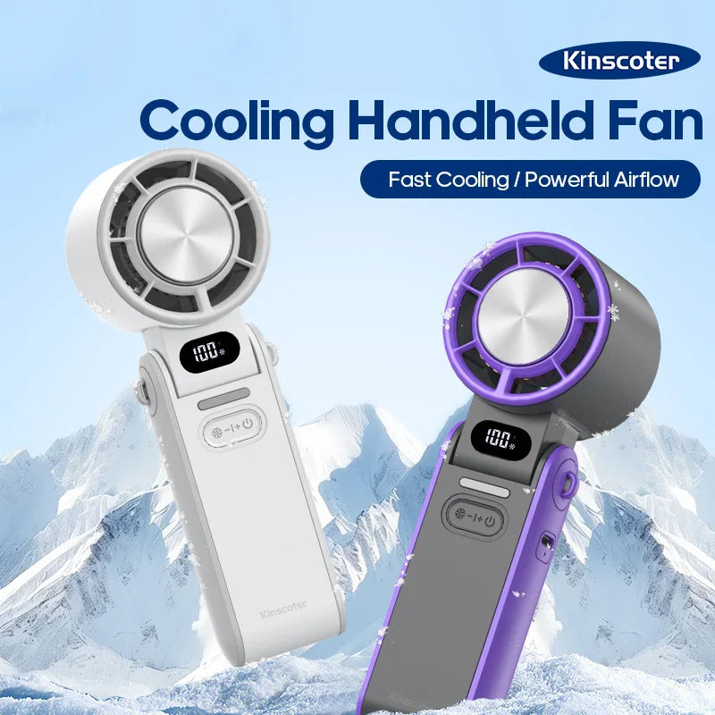 CoolityGo Handventilator mit Ice-Cool-Technologie | 100 Geschwindigkeitsstufen | 3600mAh Akku | Faltbar & Ultraleicht