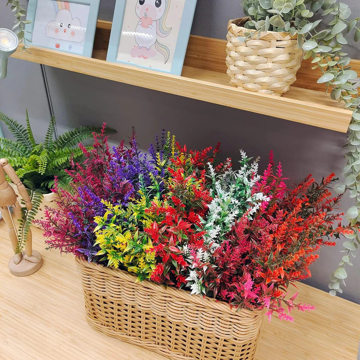Florabell 12er Set Künstlicher Lavendel | Kunstpflanzen für Hochzeiten, Vasen, Kränze & Dekoration | Für Innen & Außen