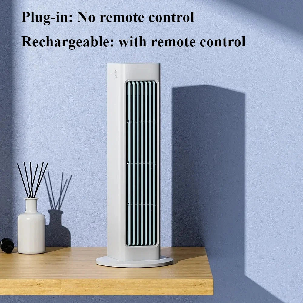 Wandventilator AeroSilence FlexFan | Blattloser USB-Ventilator mit Fernbedienung | 3 Geschwindigkeiten & Schwenkmodus | 3000 mAh Akku | Leise & modern – für Büro & Zuhause