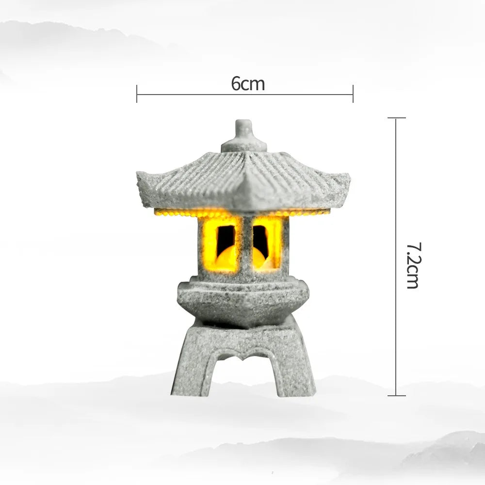 Mini-Pagode ZenStone | Sandstein-Dekoration | Für Garten, Bonsai & Zen-Oasen | Handgearbeitet