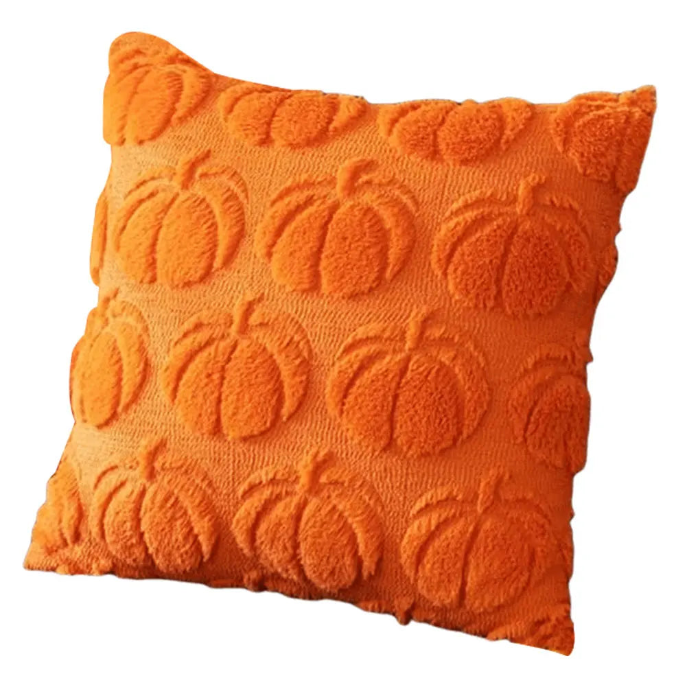 Pumpura | Kissenhülle Herbst Kürbis | 45 × 45 cm | Weich & Plüschig | Halloween & Herbstdeko