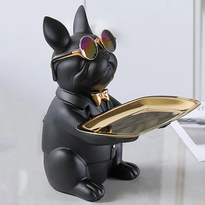 Decodoggo Bulldog Schlüsselhalter Dekorfigur | 26 cm | Aus Harz | Stilvoll & Funktional | Für Schlüssel & Kleinteile