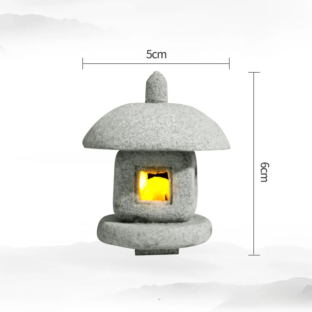 Mini-Pagode ZenStone | Sandstein-Dekoration | Für Garten, Bonsai & Zen-Oasen | Handgearbeitet