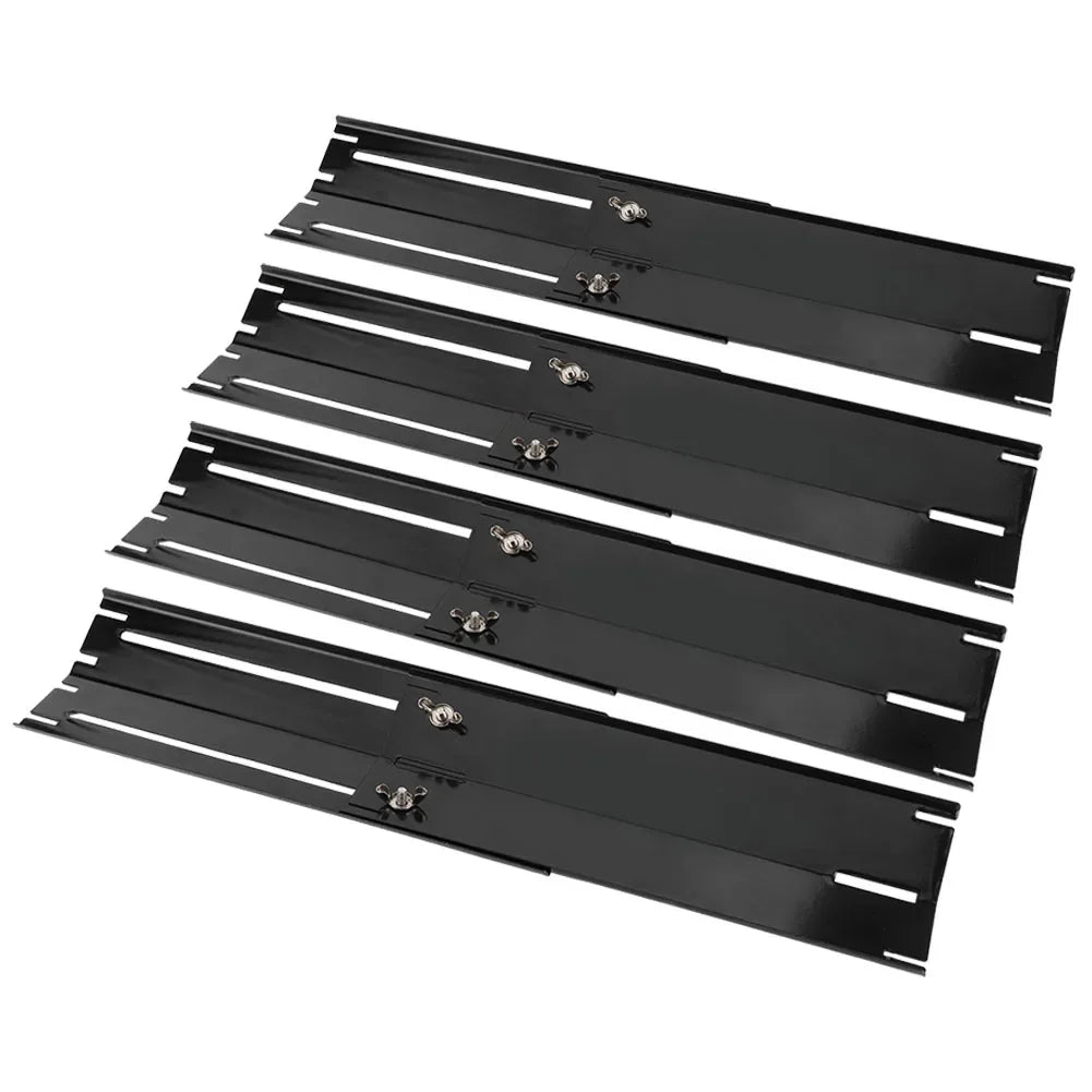 Grillpanzer Verstellbares Hitzeschild für Gasgrills | Ersatz-Thermoplatten aus Emaille | 2/4 Paar Set | Universal einstellbar 30–56 cm