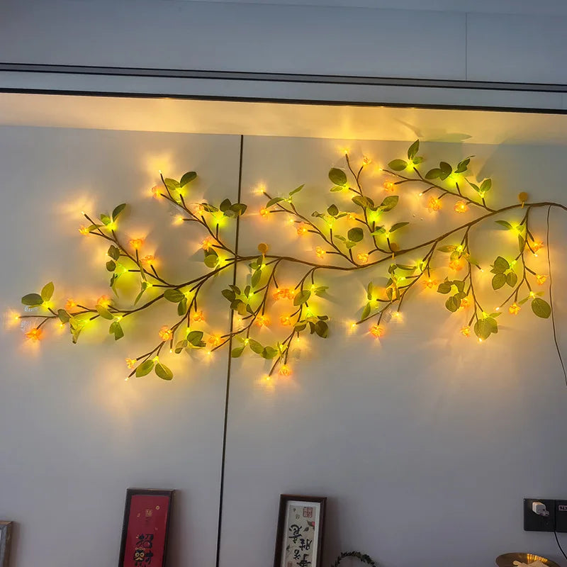 LumiRattan LED Zweiglichter | Biegsame Rattan-Lichterkette | USB & Fernbedienung | Warmweiß