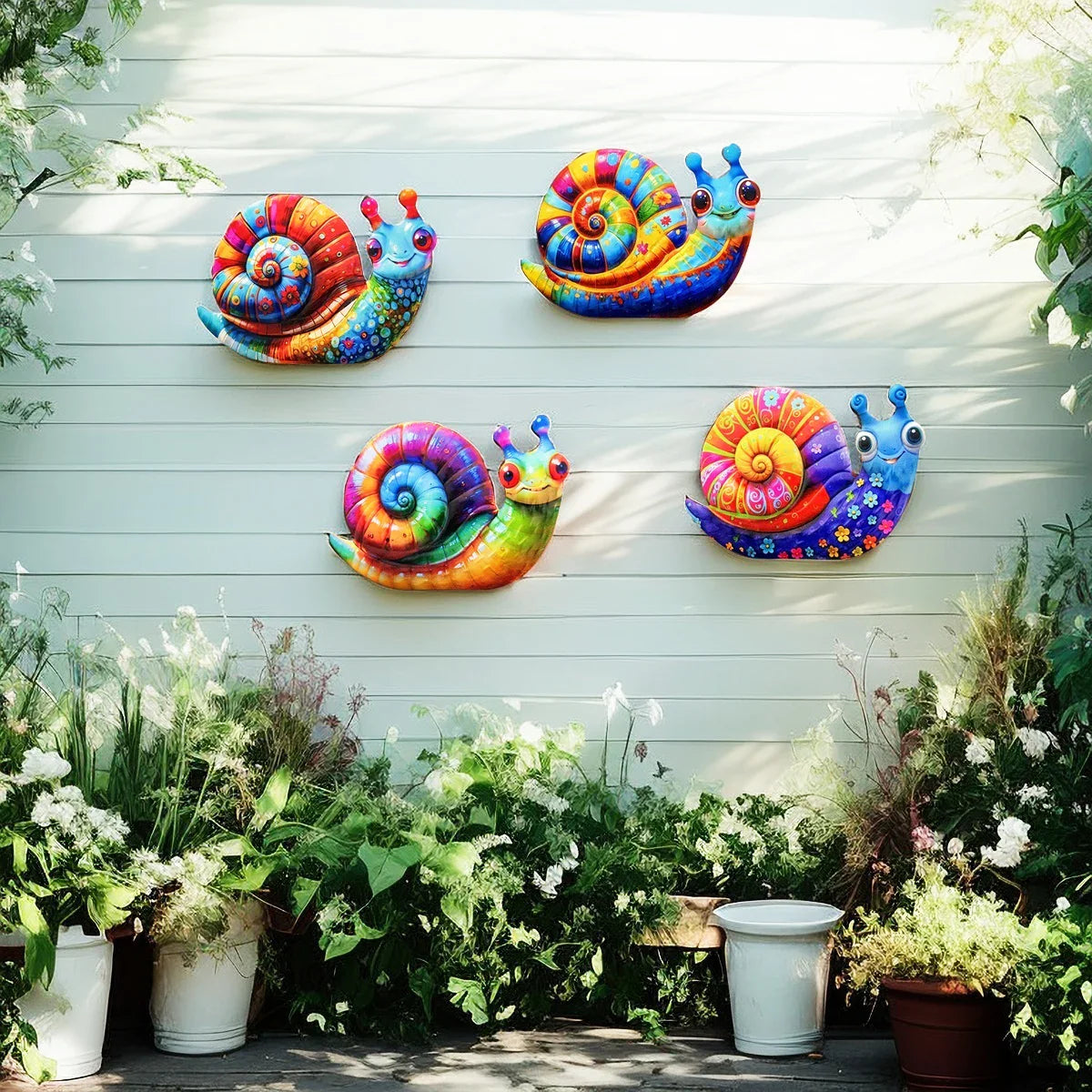 Gartentiva Metall-Wanddeko Schnecke | Wetterfeste Gartendeko aus Metall | Für Zaun, Terrasse & Innenräume | 21,5 × 13,5 cm