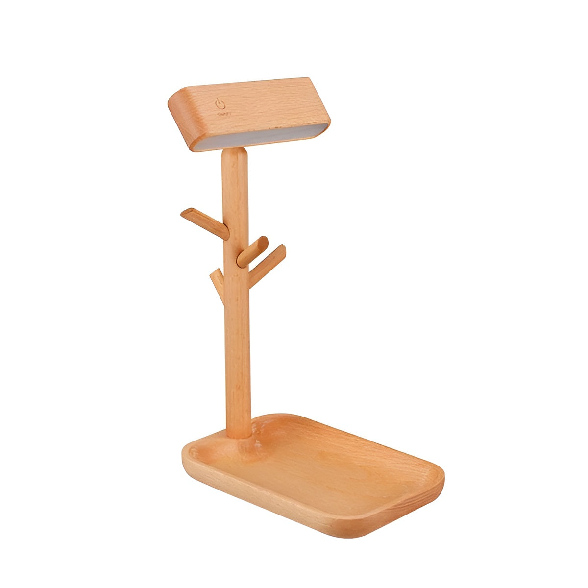 Nachttischlampe Lunara | Mit Ablage & Warmweißem Licht | Bambus & Holz | Modern & Funktional
