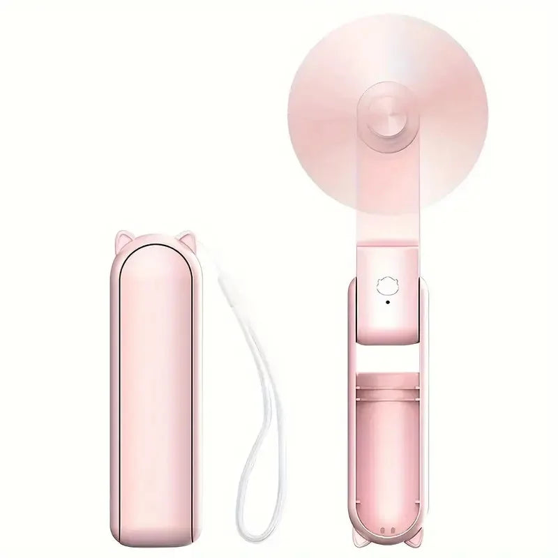 Mini Handventilator Breezella | USB Wiederaufladbar | 3 Geschwindigkeiten | Faltbar & Powerbank-Funktion | 2000 mAh Akku