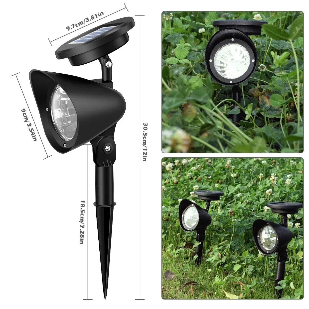 Solar-Spotstrahler LumiFokus | LED Gartenstrahler | IP65 Wasserdicht | Für Bäume, Wege & Landschaftsbeleuchtung