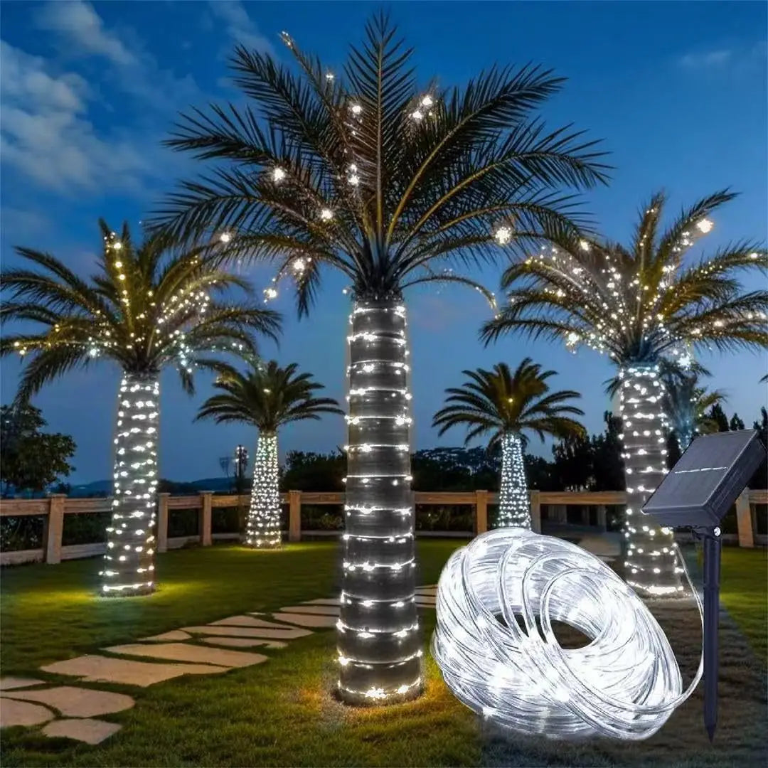 LumiSolar Lichterkette Außen | 7–32 m | Solarbetrieben & Wasserdicht | 8 Leuchtmodi | Weihnachts-, Garten- & Partybeleuchtung