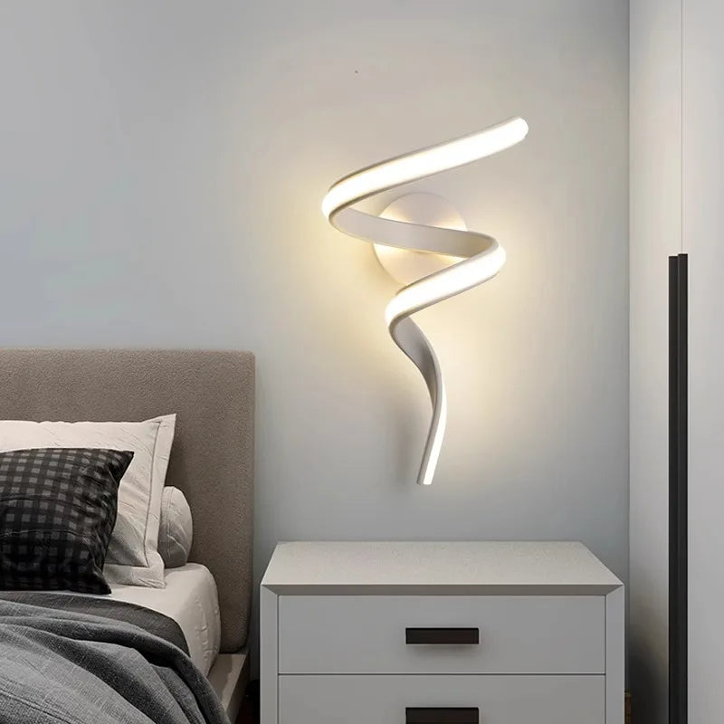 LED Wall Lamp NordLED Wandleuchte | Nordisches Spiral Design | Modern & Energiesparend | Für Schlafzimmer, Flur & Wohnzimmerc Spiral Sconce Light For Stairs Bedroom Bedside Study Hallway Background Indoor Decor Wall Lighting Fixtures