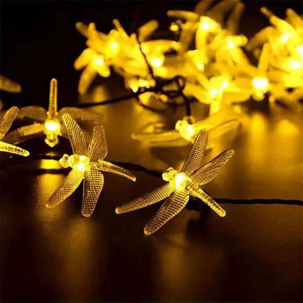Solar-Lichterkette Lumila | 5 m mit 20 Libellen-LEDs | 8 Modi | Wasserdicht & Outdoor geeignet