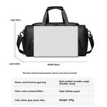 Sporttasche Veltrix ProCarry | Große PU-Reisetasche mit Schuhfach | Mehrere Fächer | 50×25×22 cm | Für Fitness, Urlaub & Alltag