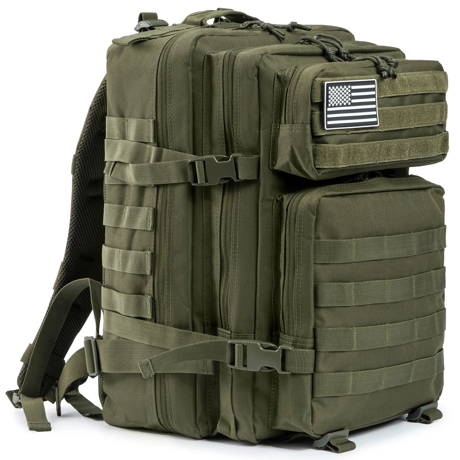 TACTICO45 45 L Outdoor Rucksack | Molle‑System | 3‑Tages Kapazität | Robust & Multifunktional – Schwarz/Khaki/Olive
