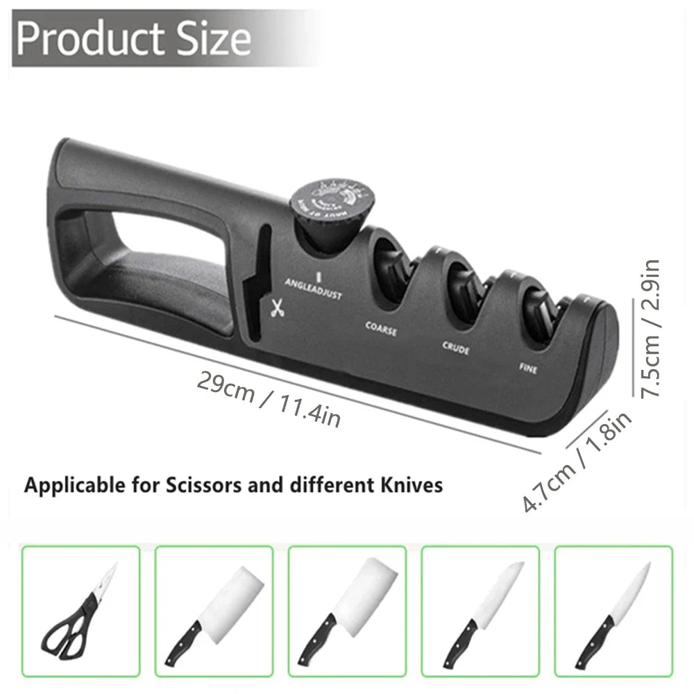 SharpEdge Pro Messerschärfer | 3-Stufen-System | Verstellbarer Winkel 14°–24° | Für Messer & Scheren