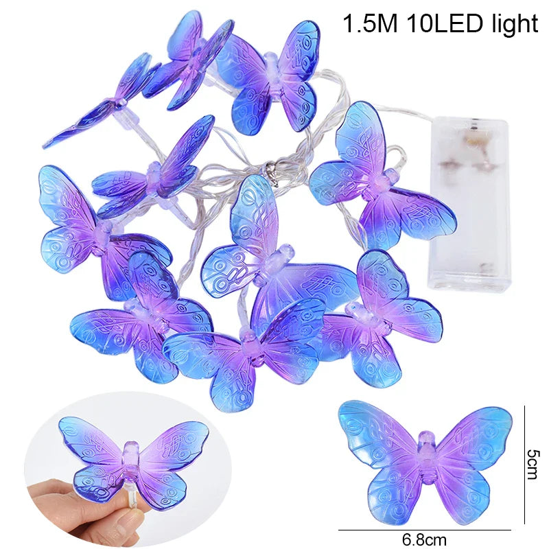 LED Lichterkette ButterLume | 1,5 m | 10 Schmetterlingslichter | Batteriebetrieben | Deko für Zimmer, Hochzeit & Party