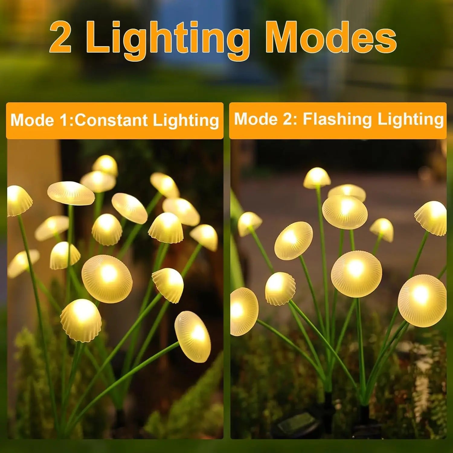 GlowPilz Solar-Gartenleuchte 6 LEDs | Quallen- & Pilzdesign | Für Garten, Terrasse & Außenbereiche