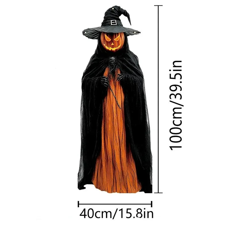 ShadowPumpkin Halloween Hängedeko | Böser Kürbismann | 2D Hintergrundstoff | Für Innen & Außen