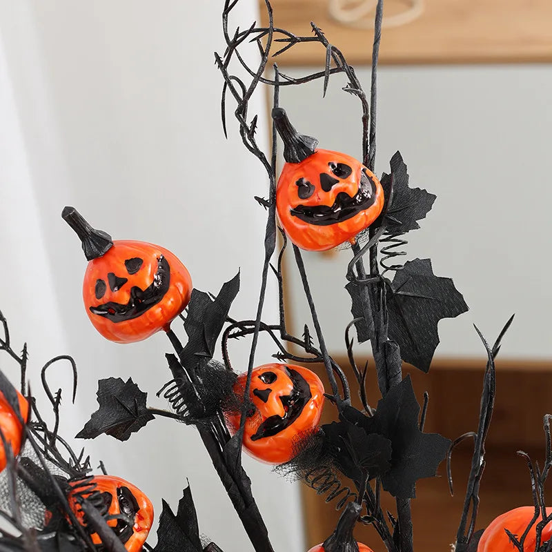 SchattenKürbis | Halloween-Deko | Kürbis mit Geistergesicht | Dunkler Stil | Schaumstoff-Design