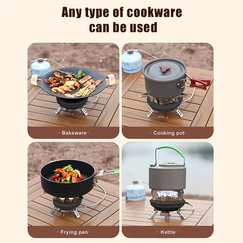 Flamurion Camping-Gaskocher 16000W mit Piezozündung | Faltbarer Hochdruck-Gasbrenner für Outdoor & Notfälle | Für Butan/Propan