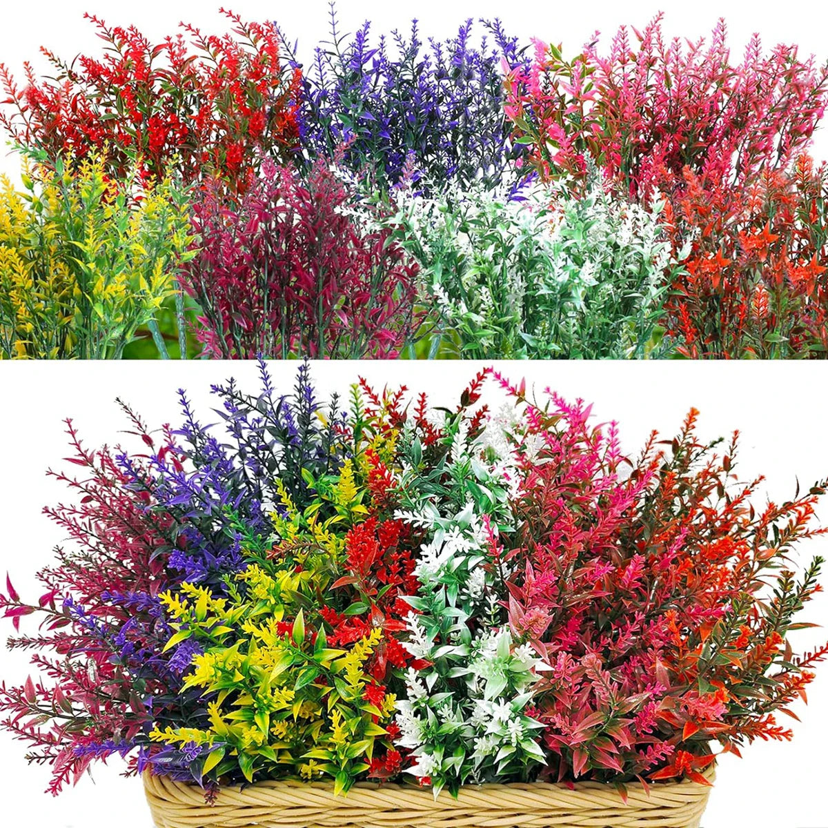 Florabell 12er Set Künstlicher Lavendel | Kunstpflanzen für Hochzeiten, Vasen, Kränze & Dekoration | Für Innen & Außen