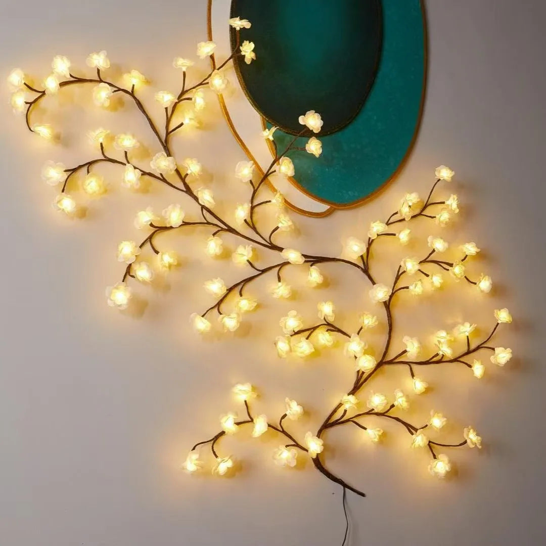 LumiRattan LED Zweiglichter | Biegsame Rattan-Lichterkette | USB & Fernbedienung | Warmweiß
