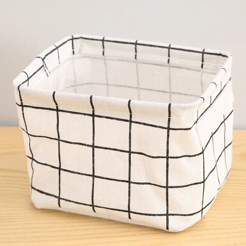 Korvelo Aufbewahrungskorb aus Baumwolle & Leinen | Faltbar & mit Griffen | Für Kleidung, Kosmetik & Kleinkram | Modern & Minimalistisch