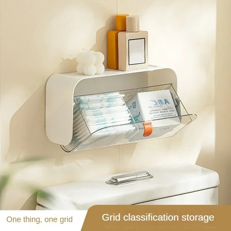 KlarStil Toiletten Aufbewahrungsbox | Wandmontage | Staubdicht & Selbstklebend | Makeup & Schmuck Organizer