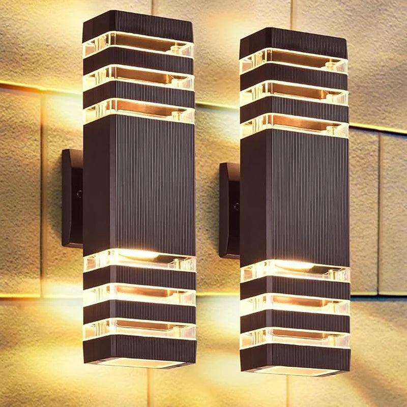 LumiBloc LED Außenwandleuchte | Up & Down Effekt | E27 Fassung | IP65 Wasserdicht | Modernes Design für Garten & Balkon