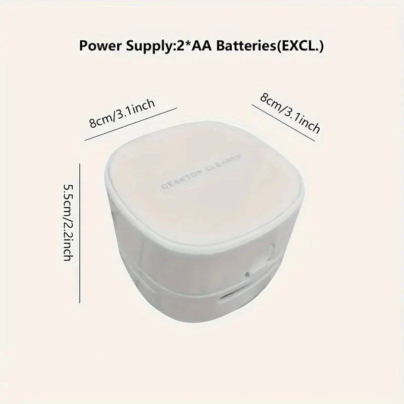 Cleanora MiniVac | Kabelloser Mini Tischstaubsauger | Tragbar & Leise | USB oder Batterie | Für Krümel, Staub & Tierhaare