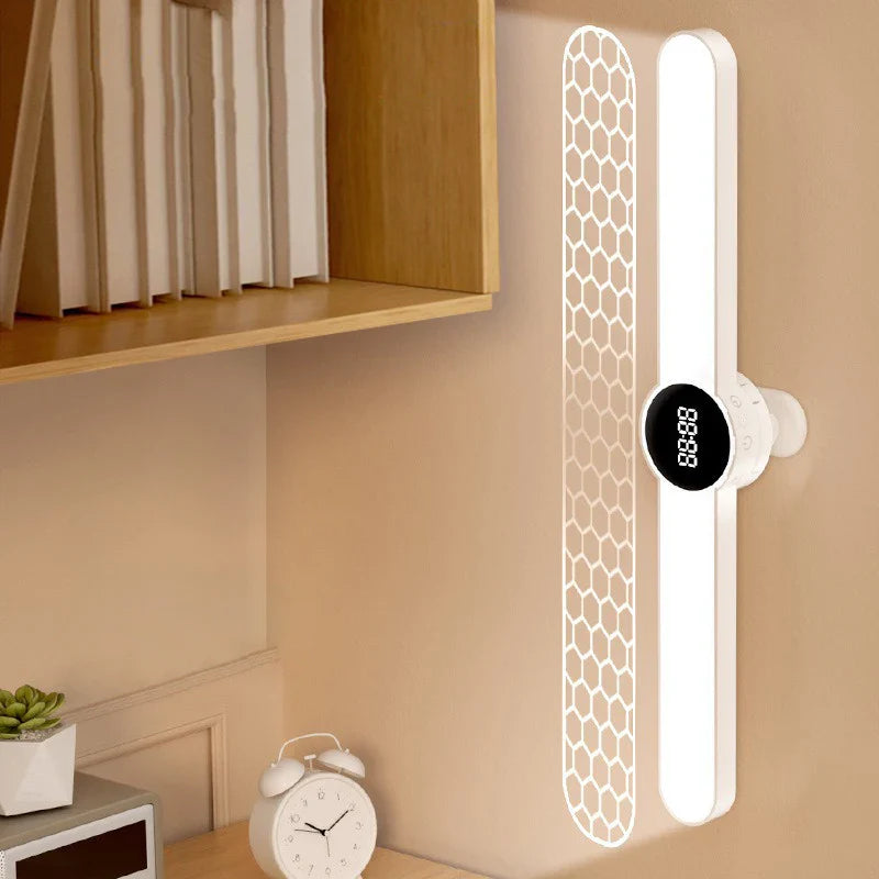 LED-Schreibtischlampe ClarioMag | Mit Uhr & Wecker | Magnetisch & USB-Aufladbar | Stufenlos dimmbar | 35 cm