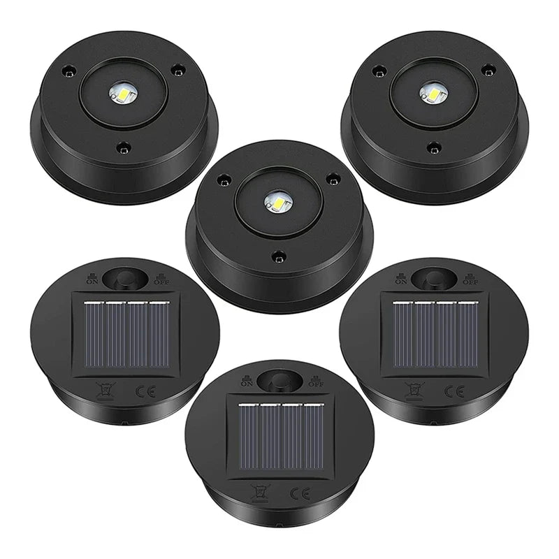 Solaverna 6er Set Solar-Ersatzdeckel für Gartenlaternen | Ø 7 cm | LED-Leuchten mit Solarpanel | Wasserdicht & Automatisch