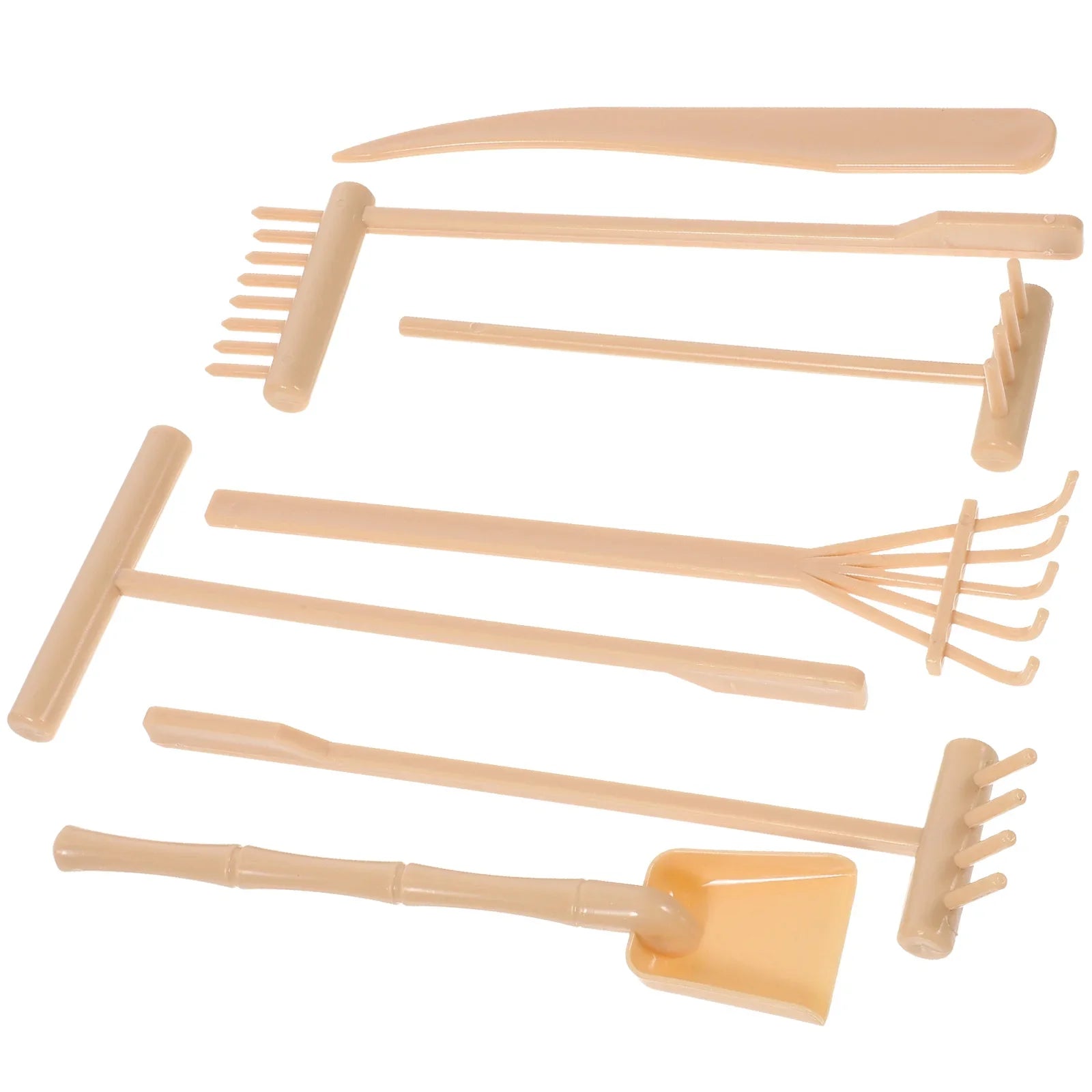 Mini-Zen-Garten Rechen-Set Sanuko ZenTools | 7-teiliges Set aus Kunststoff | Für Sandgärten, Dekoration & Achtsamkeit | 14 × 6,2 × 0,8 cm