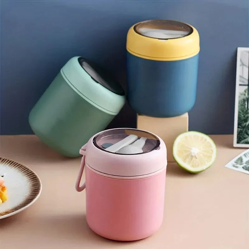 ThermoMea Thermobehälter Edelstahl | 530 ml / 710 ml | Isolierter Suppen- & Lunchbecher | Auslaufsicher & Langlebig
