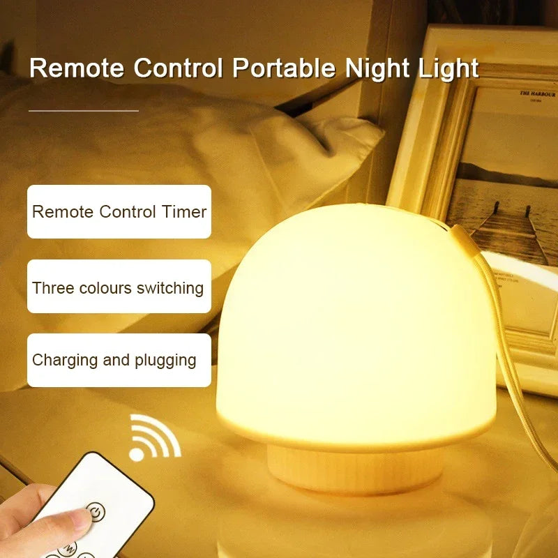 LumiEase | LED Nachttischlampe | Touch-Steuerung & Dimmbar | USB-Ladung | 3W Schlafzimmerleuchte