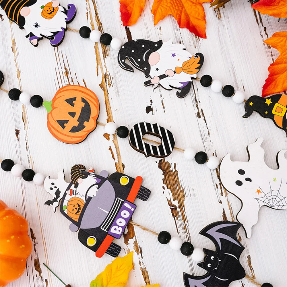 Halloween Hängedeko SpookyCharm | Kürbis, Fledermaus & Hexe | Mit Quasten | Für Tür, Wand & Party