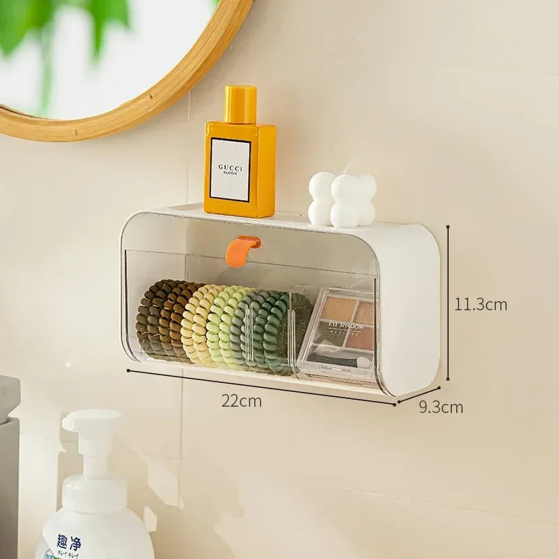 KlarStil Toiletten Aufbewahrungsbox | Wandmontage | Staubdicht & Selbstklebend | Makeup & Schmuck Organizer
