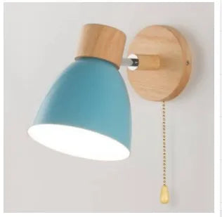 LumoNord Macaron Wandleuchte | Holz & Metall | 90° Schwenkbarer Lampenkopf | Skandinavisches Design | E27 Fassung (ohne Leuchtmittel)