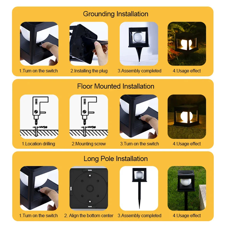 Solar Gartenlaterne LUMOVIA DuoLight | 2 Lichtfarben | IP65 Wasserdicht | Für Boden, Terrasse & Stabmontage | 11,8 x 11,8 x 11,5 cm