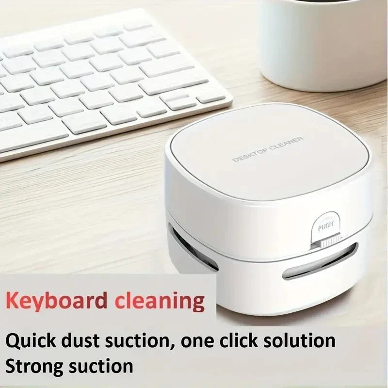 Cleanora MiniVac | Kabelloser Mini Tischstaubsauger | Tragbar & Leise | USB oder Batterie | Für Krümel, Staub & Tierhaare