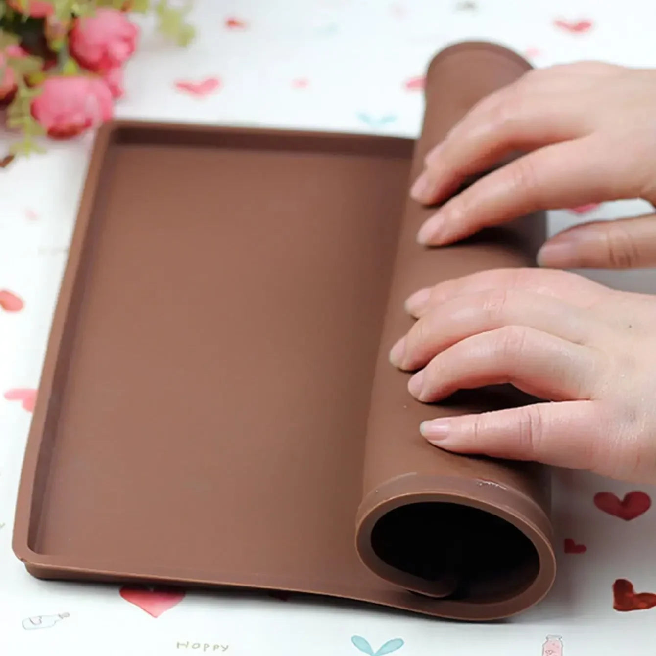 RollFlex™ Silikon-Backmatte | Multifunktional & Hitzebeständig | Für Biskuitrolle, Swiss Roll, Fondant & Mehr