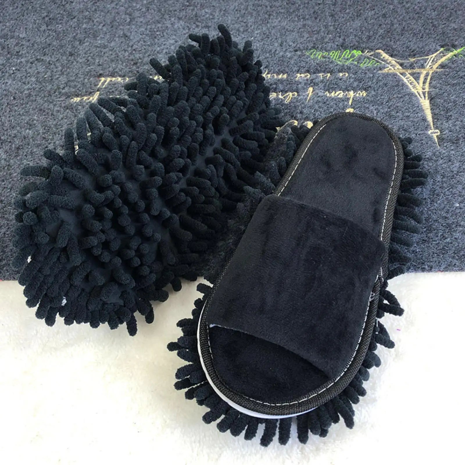 CleanSteps Mikrofaser Putzpantoffeln | 2-in-1 Hausschuhe & Wischmop | Waschbar & Rutschfest | Für alle Böden geeignet