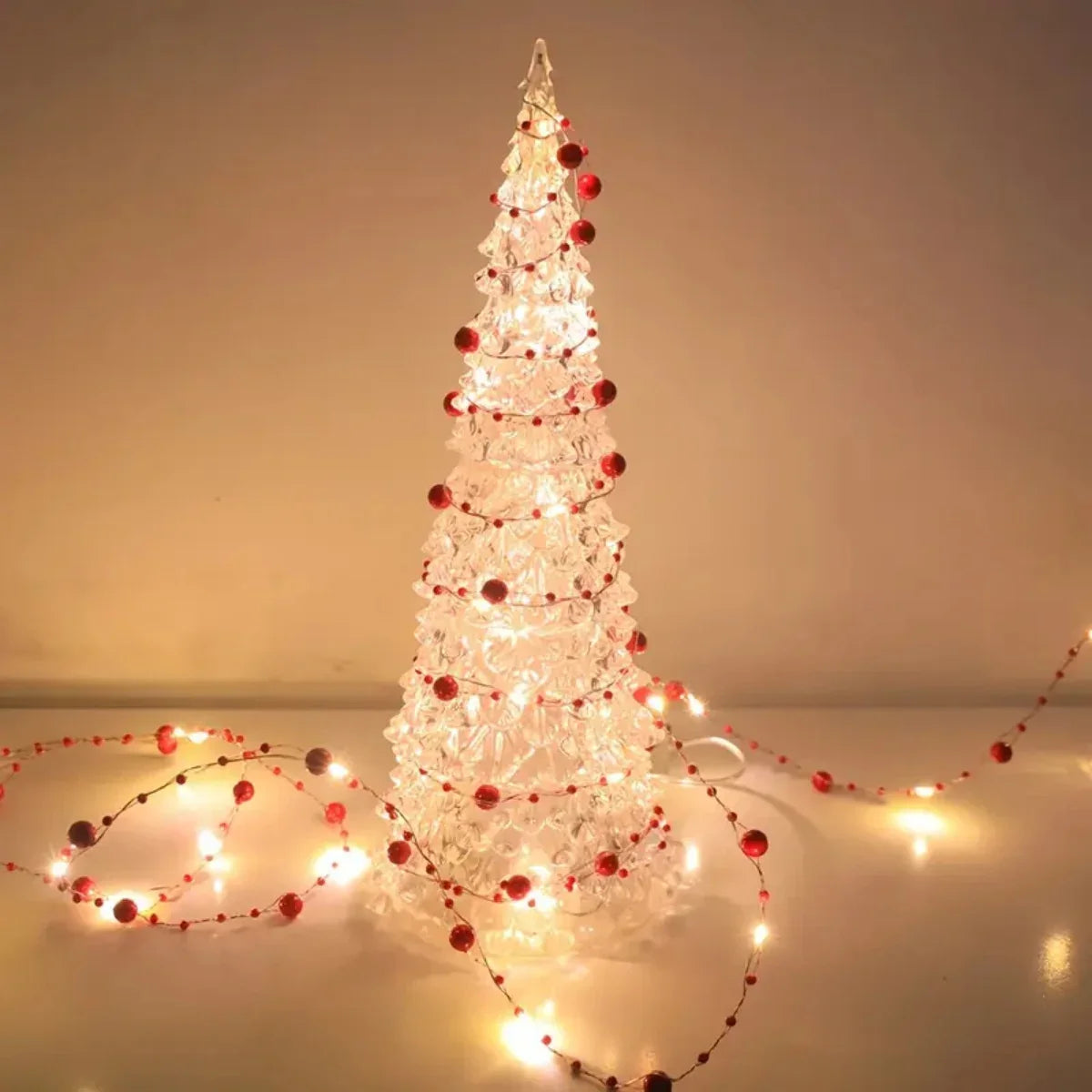 LumiPerla Perlen-Lichterkette | 2 m / 5 m | 20 / 50 LED | Warmweiß | Batteriebetrieben & Flexibel