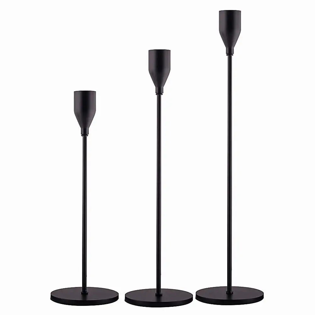 Luméa Kerzenhalter Set (3 Stück) | Europäisches Design | Metall | 24–34 cm