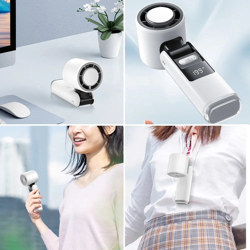 Mini-Kühlventilator FrostJet 199 | 199 Geschwindigkeiten | Eis-Kühlmodus | 4000mAh Akku | Tragbar & Wiederaufladbar