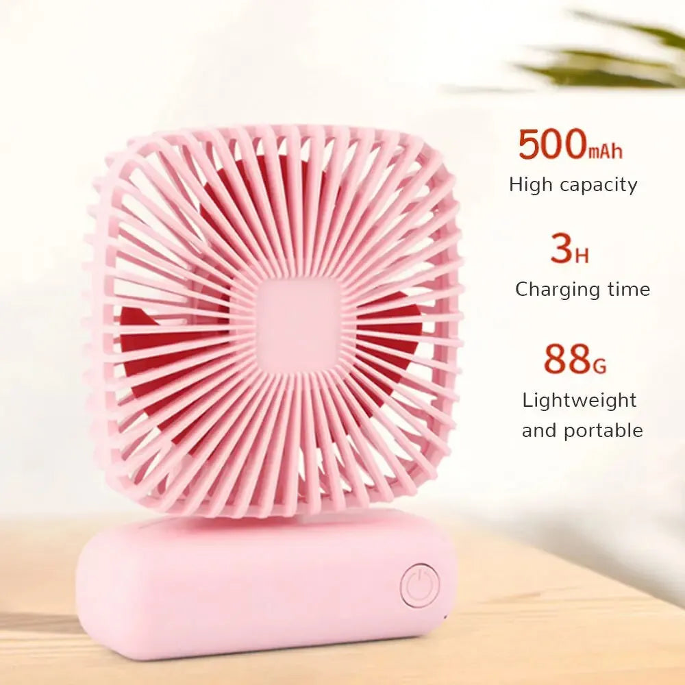 Mini USB-Tischventilator BreezeBox PocketCool | 3 Geschwindigkeiten | Wiederaufladbar & Leise | Tragbar für Büro, Auto & Outdoor | 800 mAh Akku